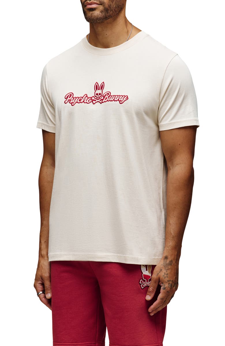 Psycho Bunny Eastwood Wordmark Embroidered Pima Cotton T-Shirt, Alternate, color,