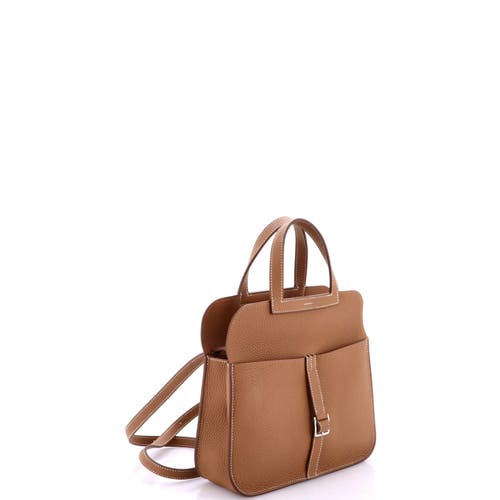 Pre-owned Hermes Hermes Halzan Bag Clemence 25 In Gold