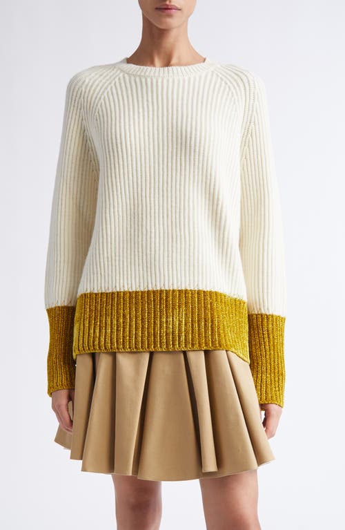Marni Bicolor Crewneck Sweater in Biw10 Pearl  product