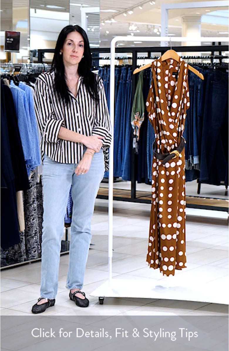 Dot Print Halter Midi Dress, sales video thumbnail