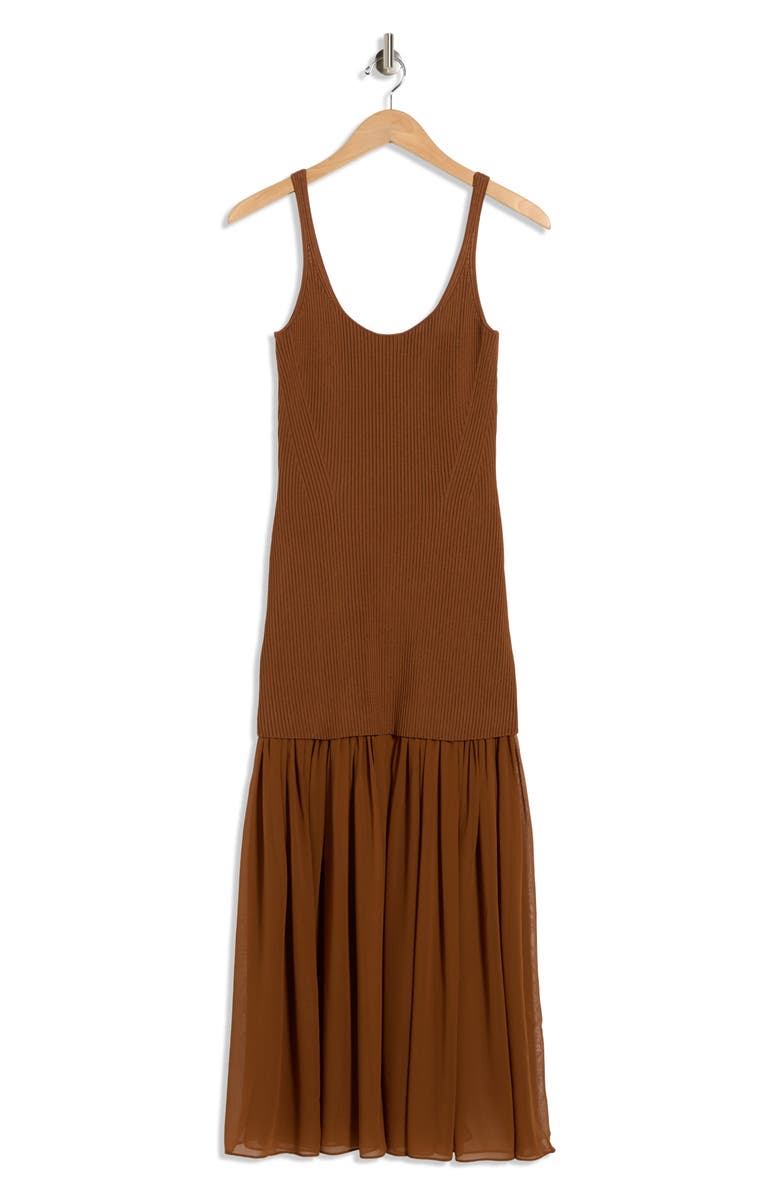 A.L.C. Micky Mixed Media Dress, Alternate, color, Light Chestnut