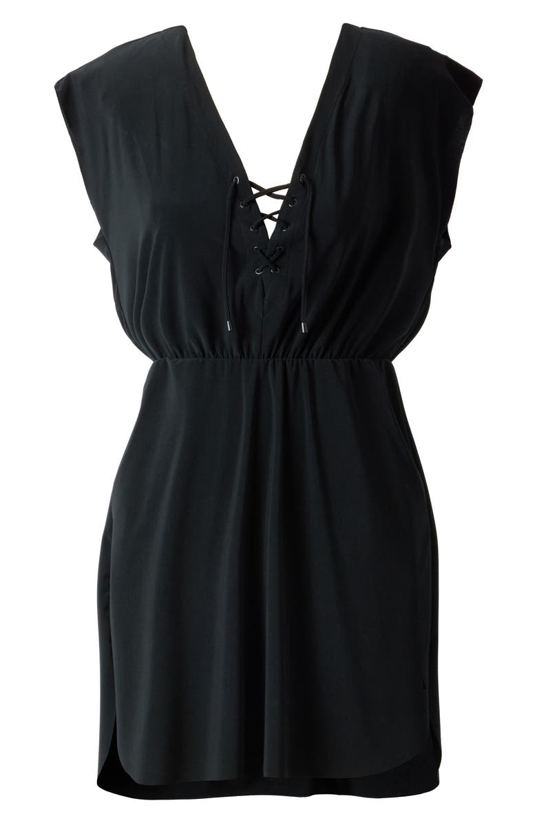 Magicsuit<sup>®</sup> Lace-Up Matte Jersey Cover-Up Dress, Alternate, color,