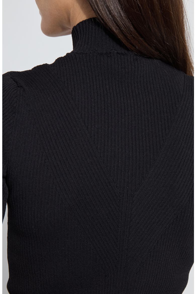 Bernadette Mock Neck Short Sleeve Sweater, Alternate, color, BLACK