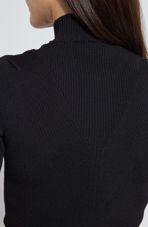Lyssé Lysse Bernadette Mock Neck Short Sleeve Sweater In Black