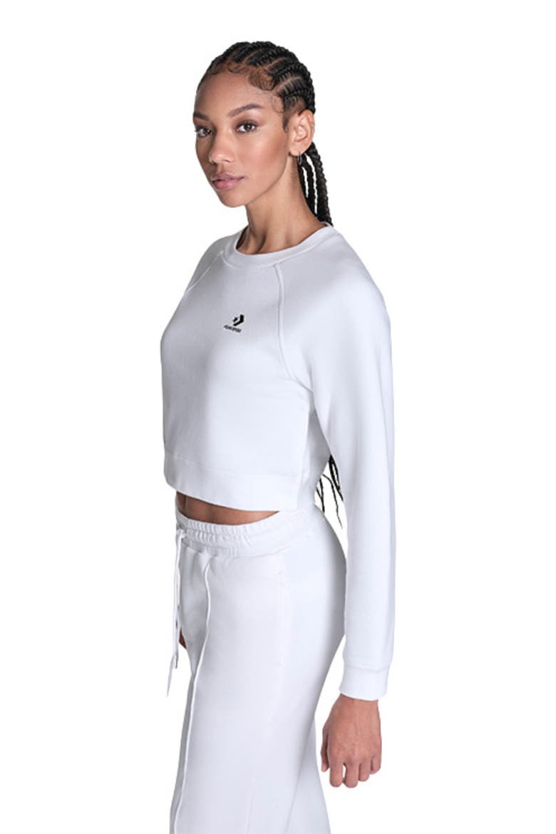 Star Chevron Cropped Crewneck, Alternate, color, WHITE 10A