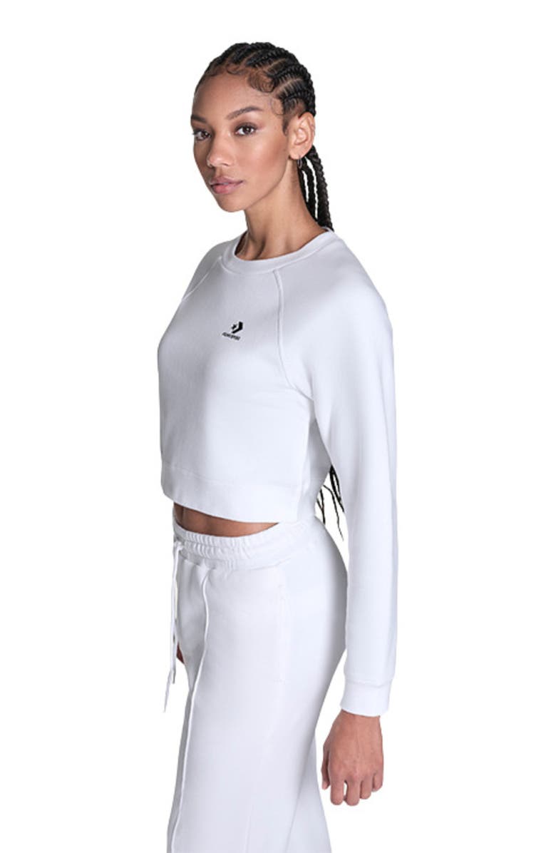 Converse Star Chevron Cropped Crewneck, Alternate, color, White 10A