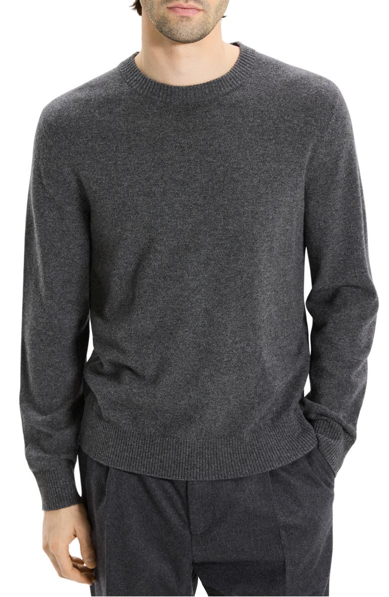 Theory Hilles Cashmere Sweater, Main, color, Charcoal Melange
