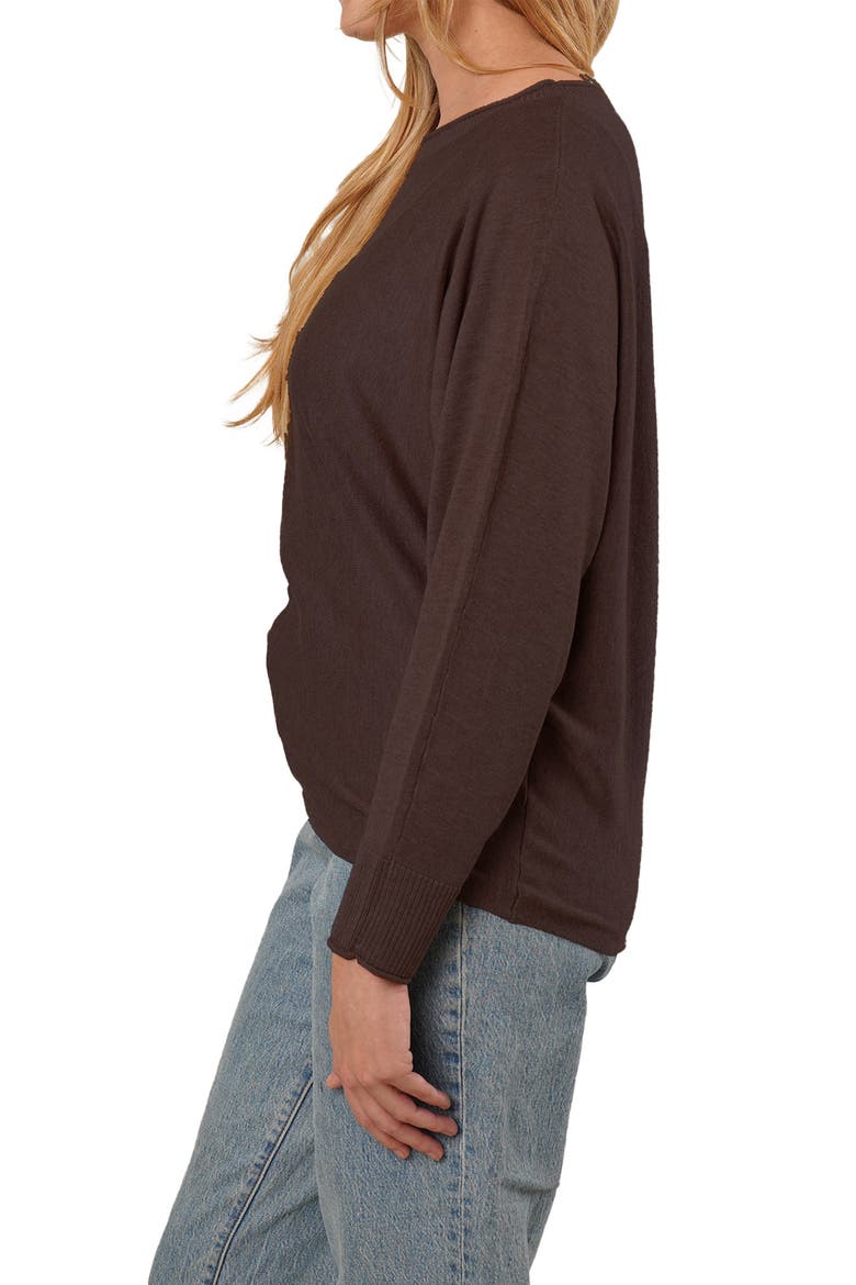 Dolman Sleeve Sweater, Alternate, color, HICKORY BROWN