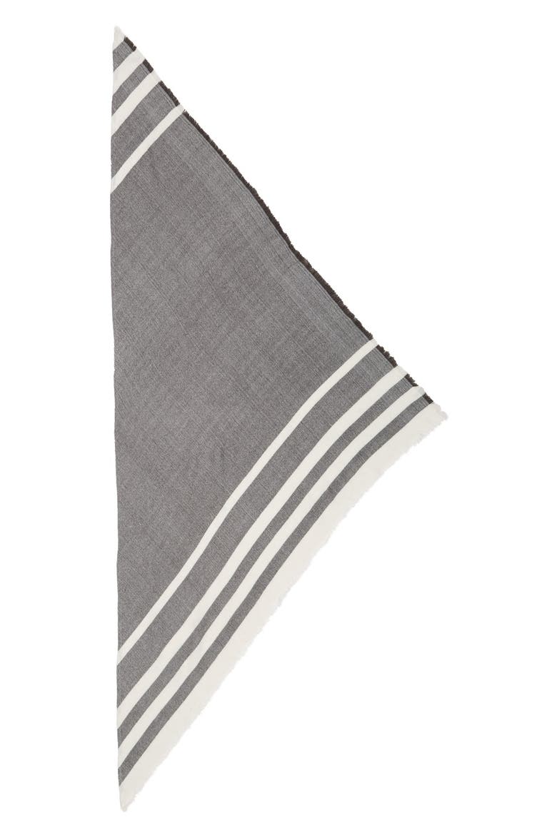 Striped Triangle Scarf, Alternate, color, GREY COMBO