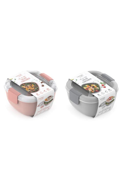 2-Pack All-in-One Glass Salad Containers