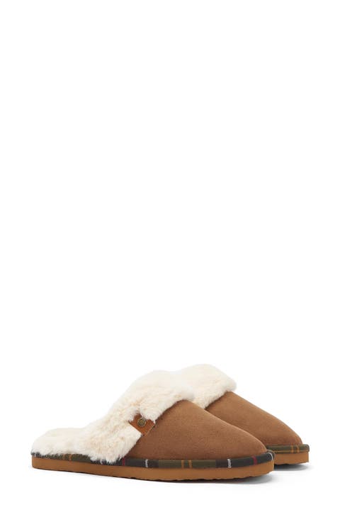 Claudia Faux Fur Lined Scuff Slipper (Women)