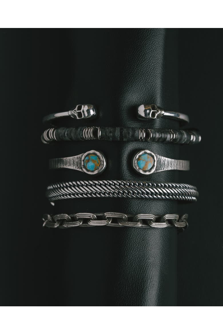 Skull Silver Bracelet, Alternate, color, Sterling Silver