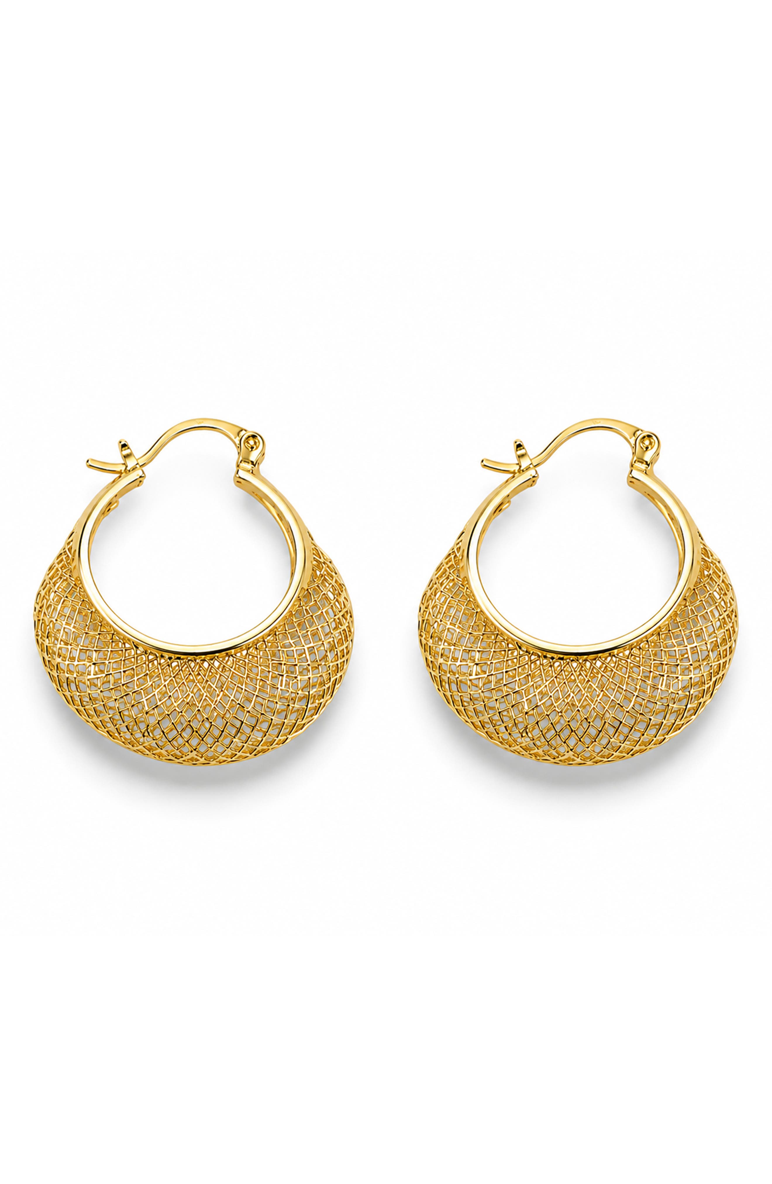 Golden Lace Hoop Earrings
