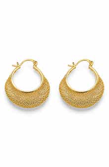 Golden Lace Hoop Earrings
