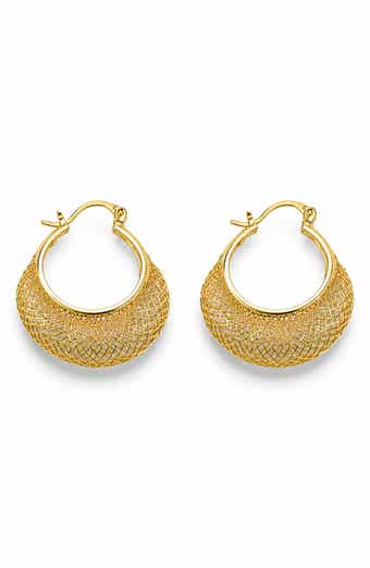 Golden Lace Hoop Earrings