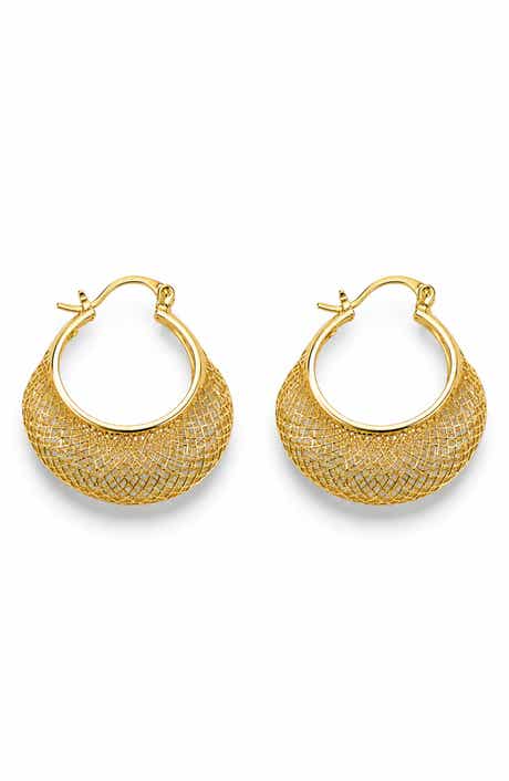 Golden Lace Hoop Earrings
