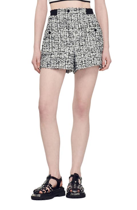 Darren High Waist Tweed Shorts