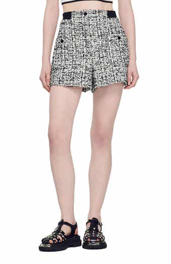 SANDRO Darren High Waist Tweed Shorts