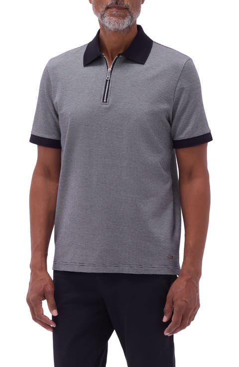 Contrast Trim Zip Polo