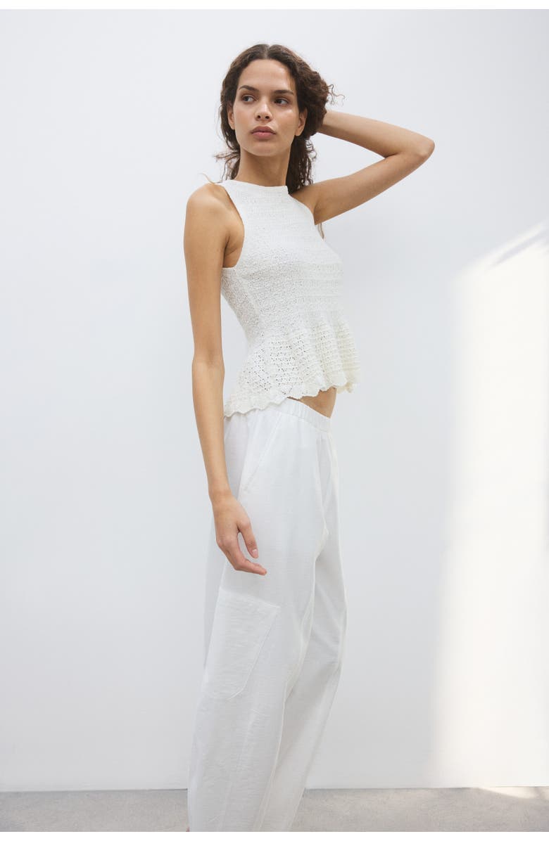 H&M Balloon-leg cargo pants, Alternate, color, Ivory