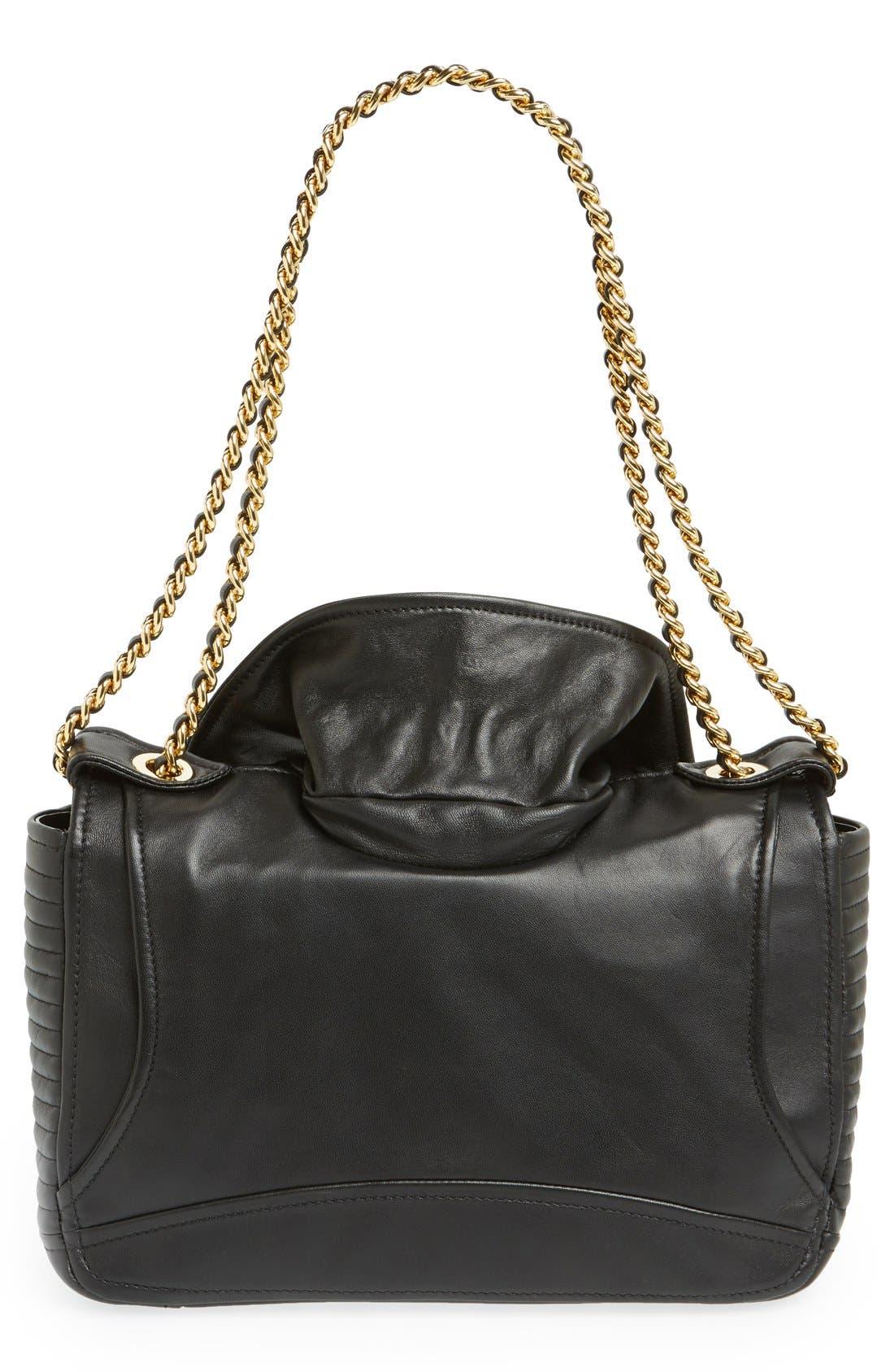 'Biker Jacket' Shoulder Bag, Alternate, color, BLACK