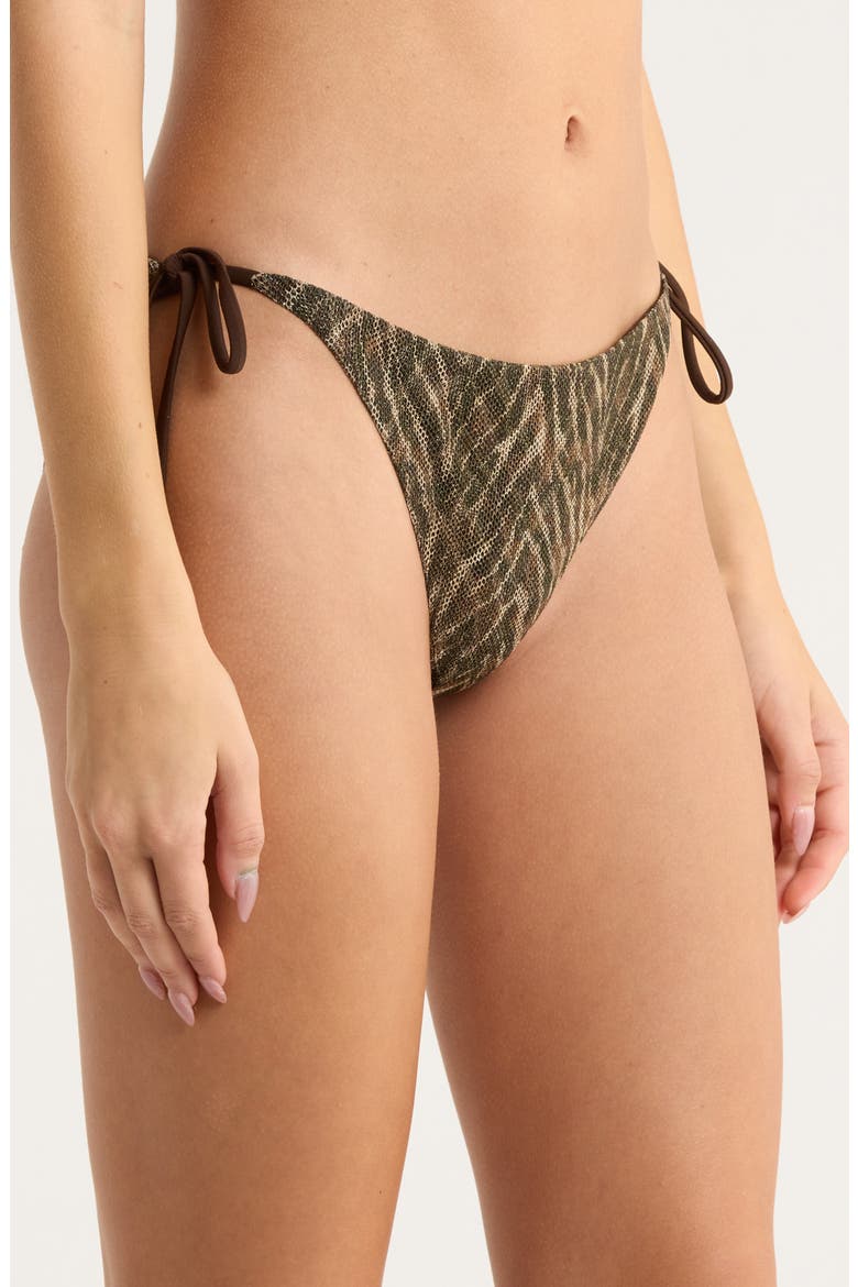 Benni Metallic Print Mesh One-Piece Swimsuit, Alternate, color, BEACH BROWN ZEBRA