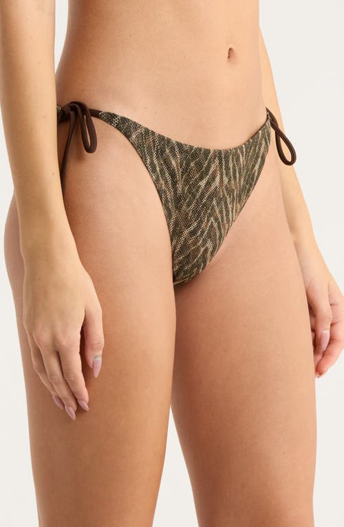 Ramy Brook Benni Metallic Print Mesh One-piece Swimsuit In Brown