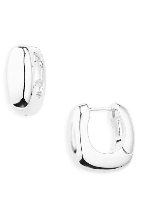 Demi Fine Square Huggie Hoop Earrings