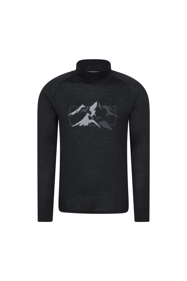 Gender Inclusive Quest Merino Wool Long-Sleeved Thermal Top, Main, color, Black