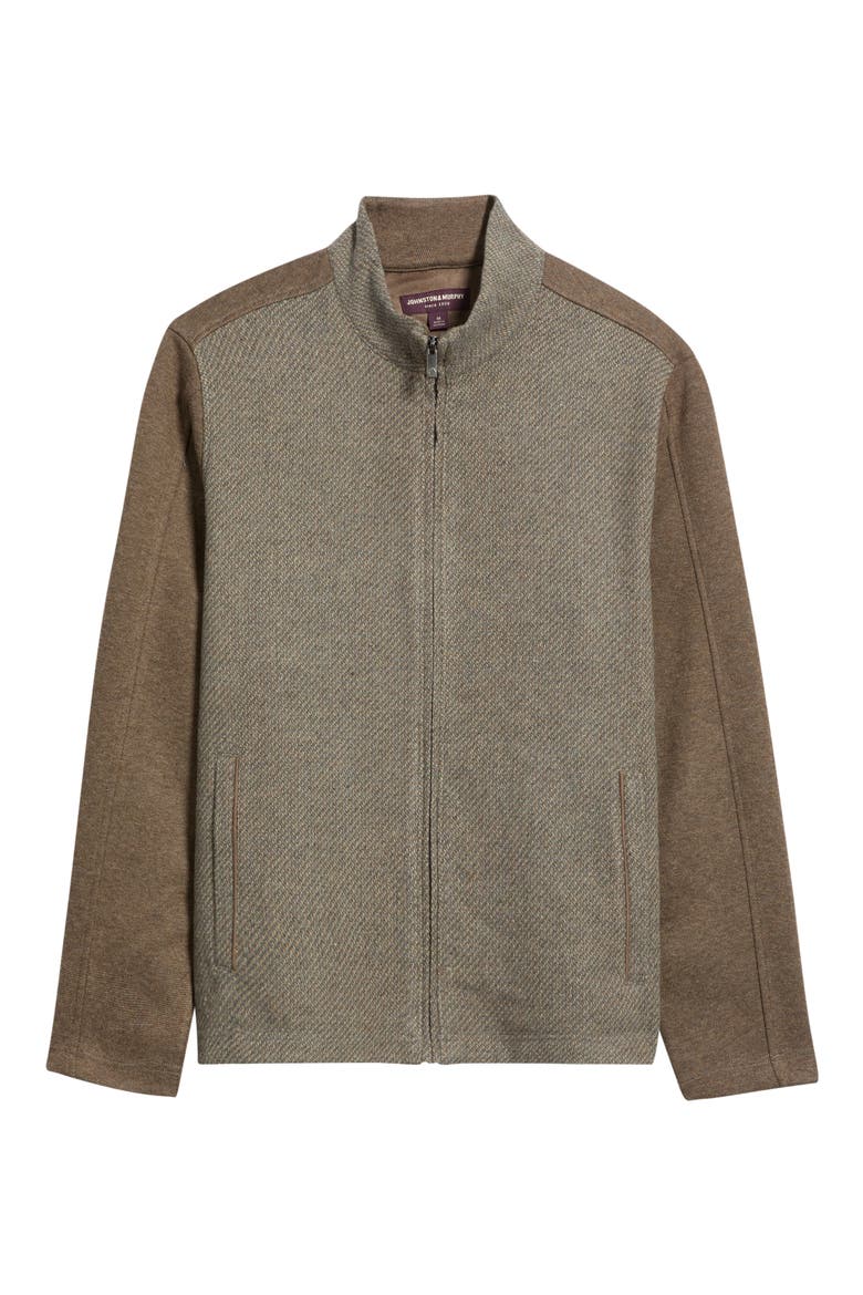 Brushed Twill Full Zip Jacket, Alternate, color, MUSHROOM