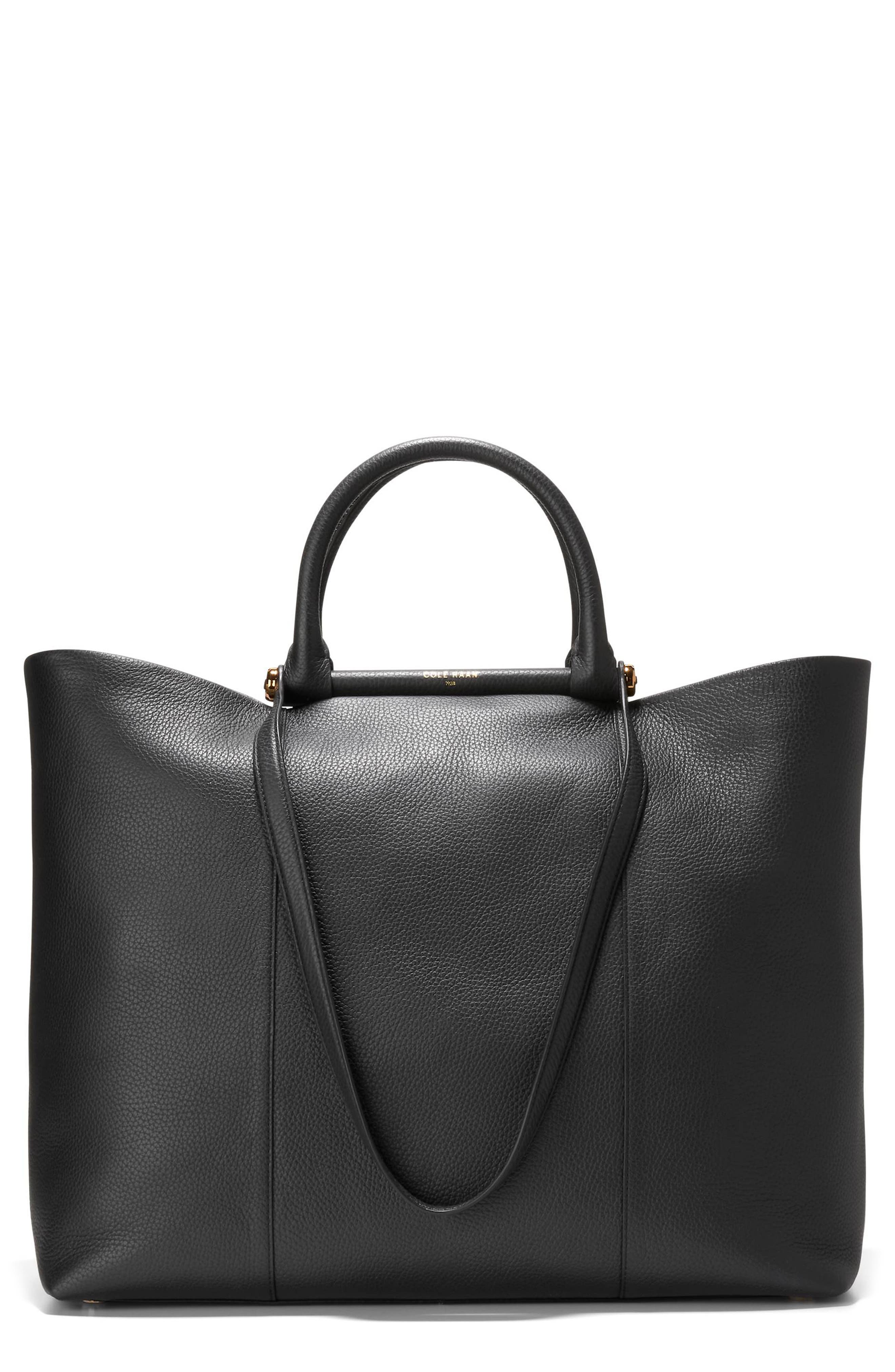 Cole Haan Catherine Leather Tote, Main, color, Black