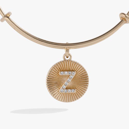 ALEX AND ANI ALEX AND ANI PAVE STARBURST TEXTURE INITIAL BANGLE BRACELET 