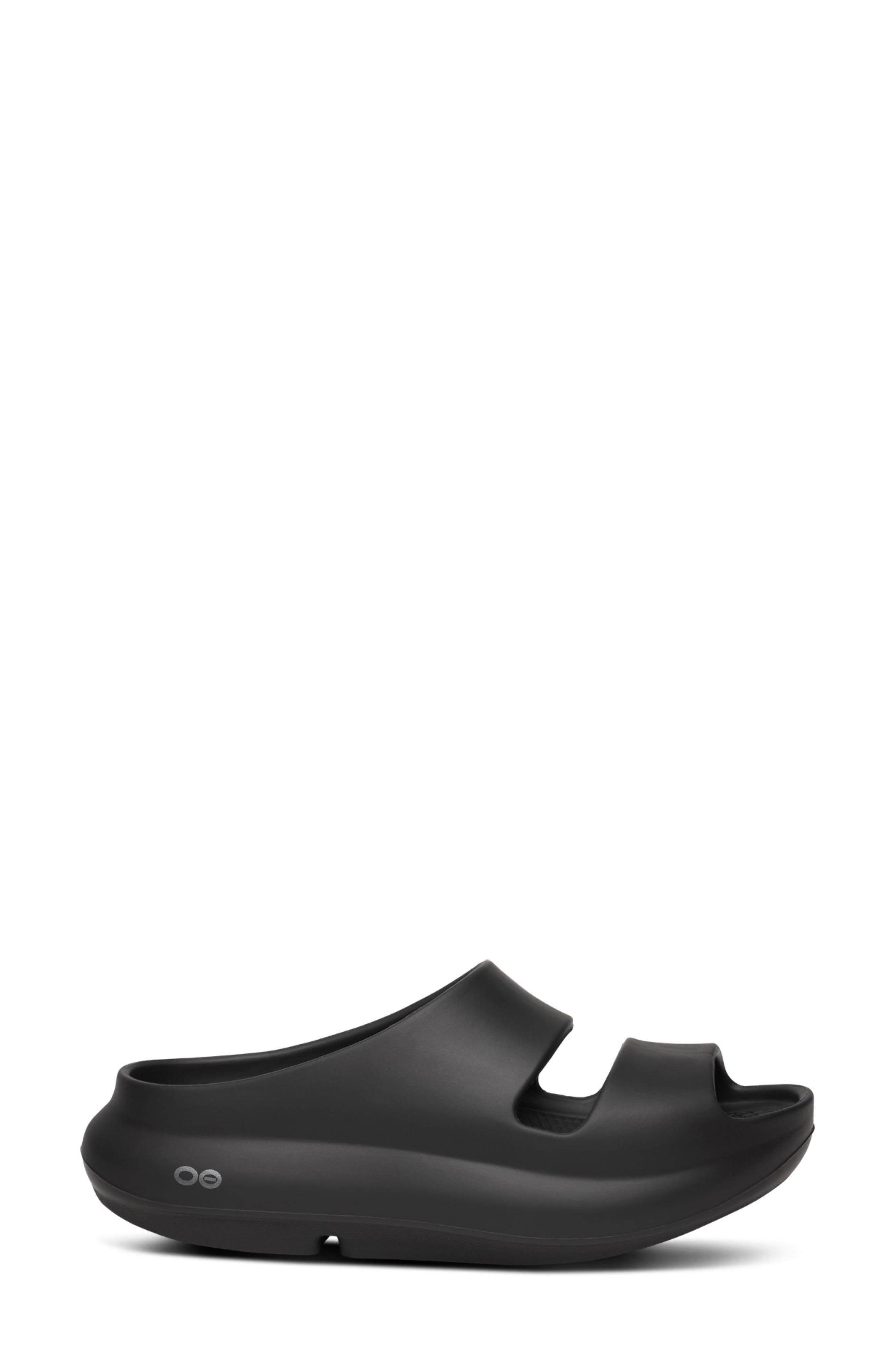 Oofos OOyea Slide Sandal, Alternate, color, Black