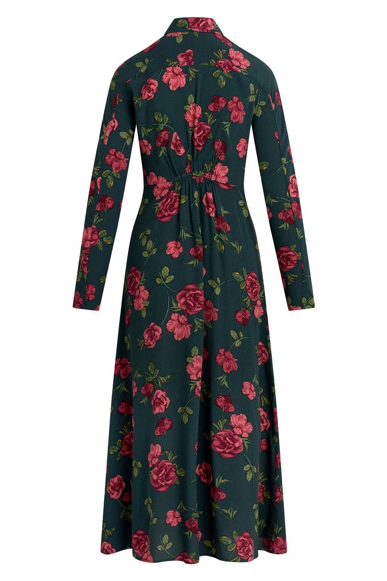 The Icon Floral Print Long Sleeve Shirtdress, Alternate, color, MAGICAL FOREST ROS