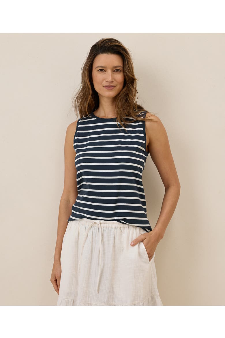 Organic Cotton Softspun High Neck Tank, Main, color, Monterey Stripe