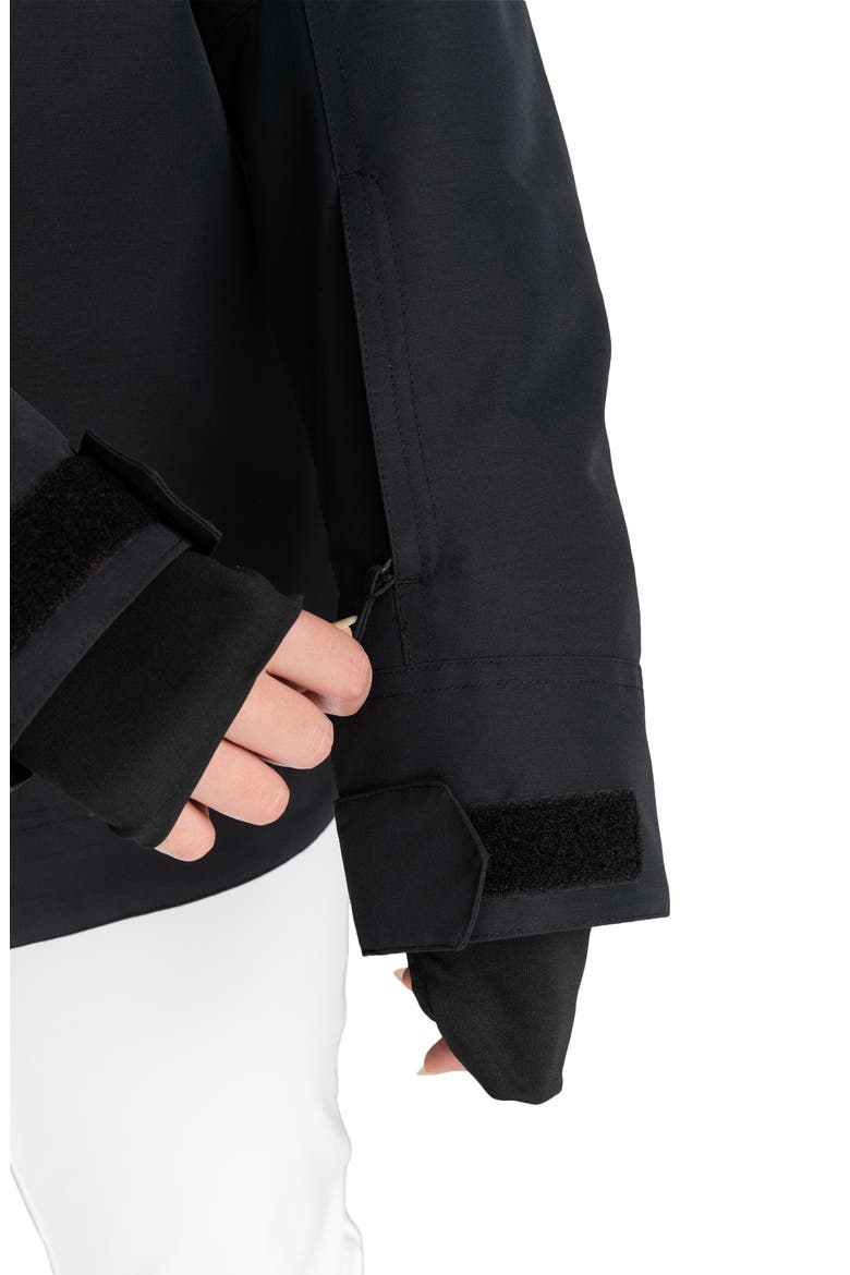 Shelter Hooded Snow Jacket with Removable Faux Fur Trim, Alternate, color, TRUE BLACK