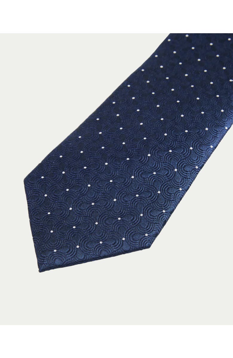 Knottery & Co Seigaiha Silk Jacquard Tie, Alternate, color, Navy