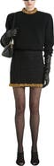 Balmain Short Tweed Skirt with Embroidered Trim
