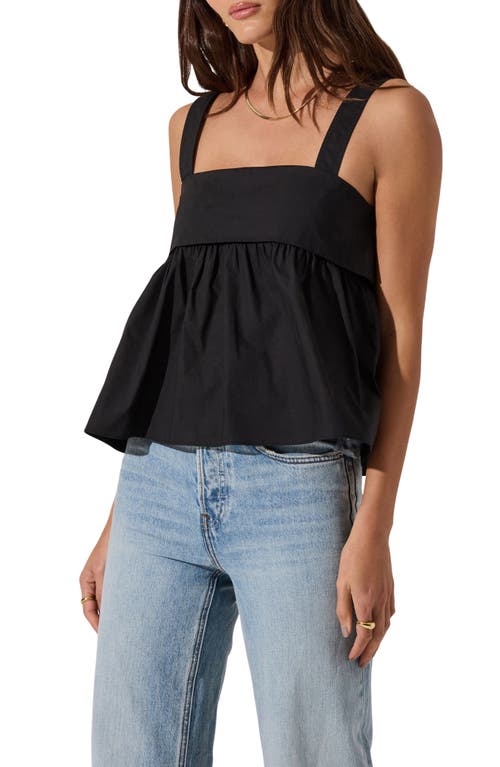 Astr The Label Cotton Babydoll Tank In Black