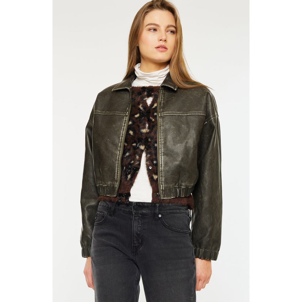 Kancan Nova Bomber Jacket In Green