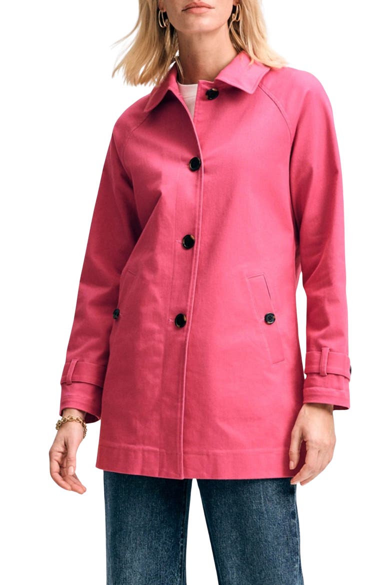 Mid Length Twill Jacket, Main, color, PINK