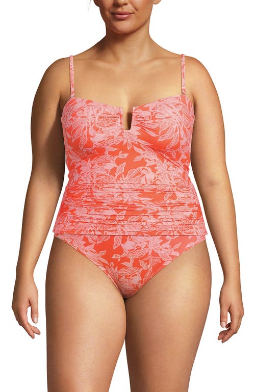 Shop Lands' End Plus Size Slender Bandeau U-wire Tankini Swimsuit Top