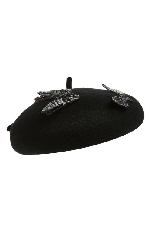 Gigi Burris Millinery Finn Butterfly Beret In Black