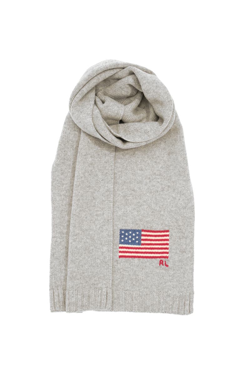 Polo Ralph Lauren RL Flag Scarf, Alternate, color, Andover Heather