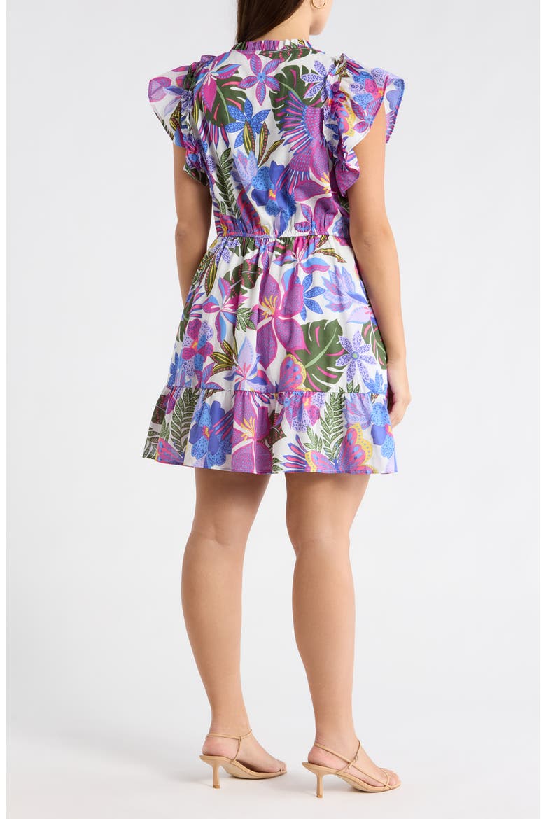 Evren Tropics Sardy Cotton Minidress, Alternate, color, BLUE-PINK