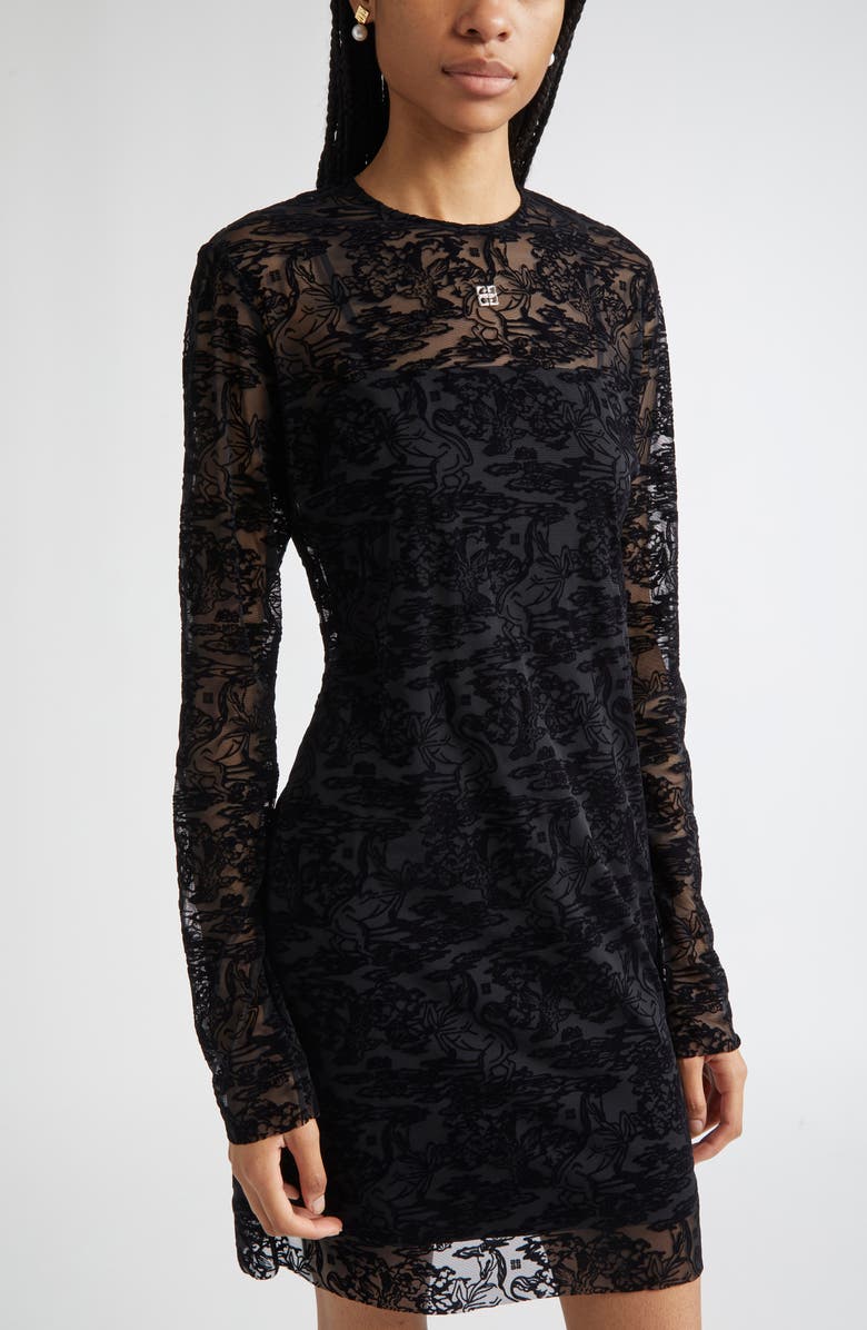 Givenchy Tattoo Print Long Sleeve, Alternate, color, Black