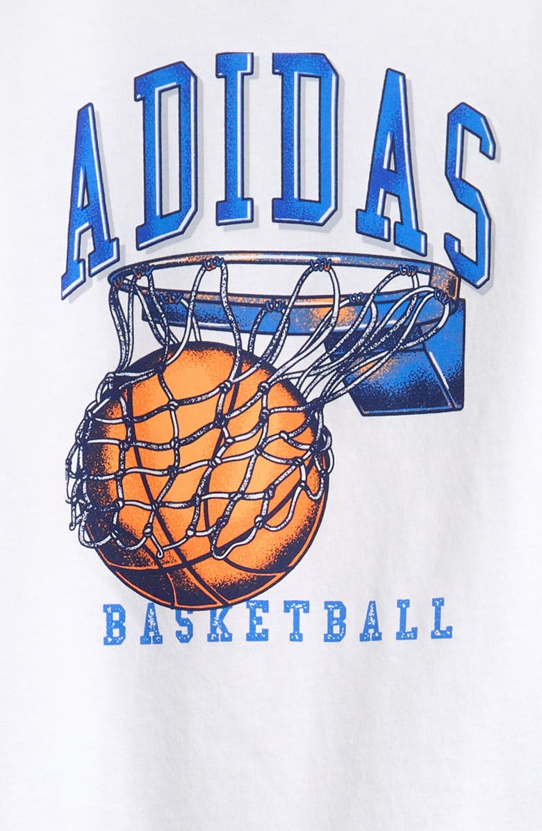 adidas Kids' Basketball Graphic T-Shirt & Athletic Shorts Set, Alternate, color, White
