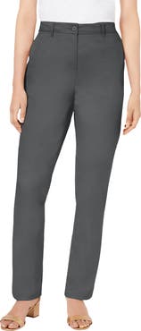 Jessica London Stretch Cotton Chino Straight Leg Pant