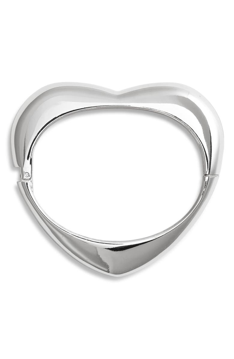 Nordstrom Puffy Heart Hinge Bracelet, Main, color, Silver