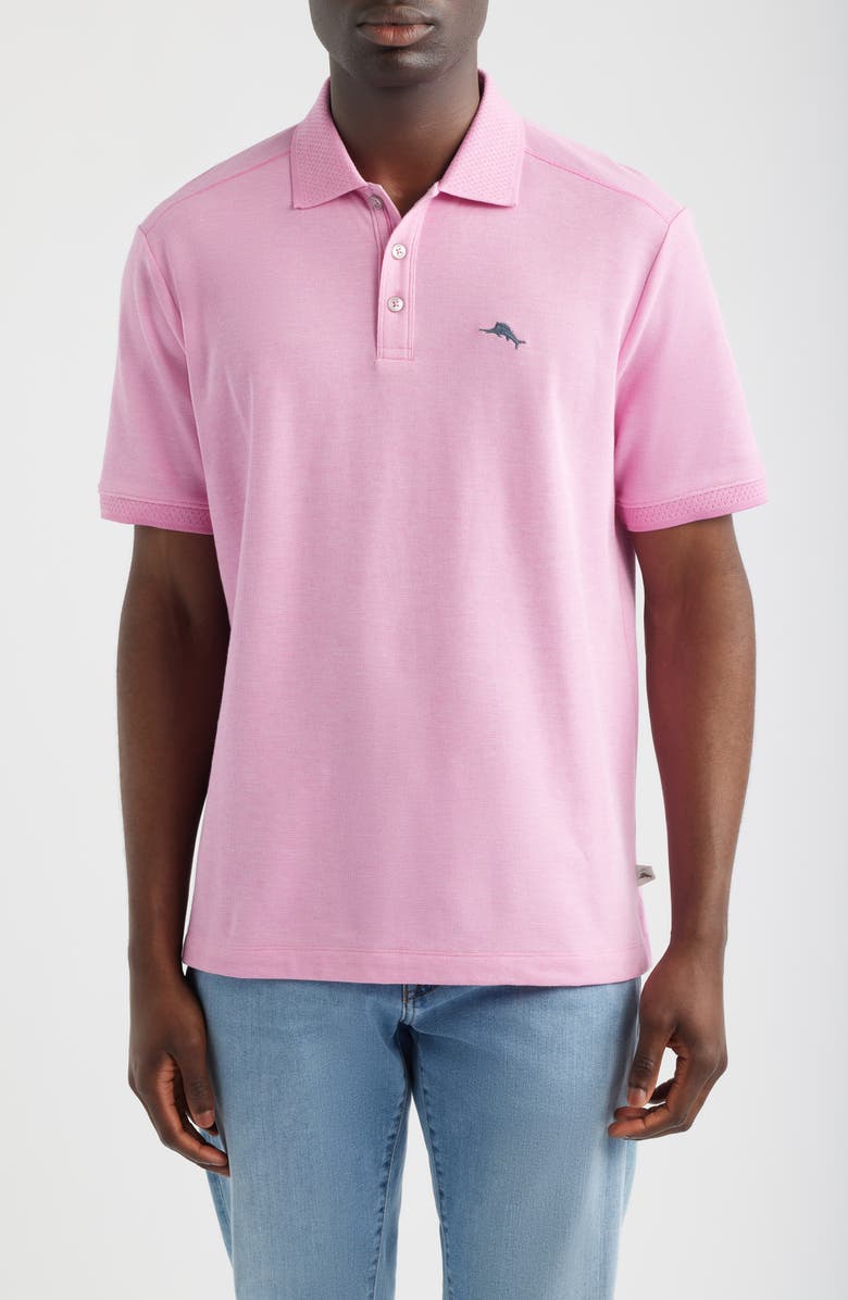 Tommy Bahama Emfielder Icon Solid IslandZone<sup>®</sup> Polo, Main, color, Very Berry Heather